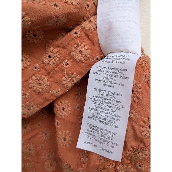 Madewell Women's Shirt Top Blouse Button Down Embroidered Portside Orange Small - Picture 6 of 11